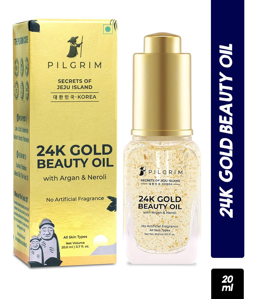 Pilgrim 24K Gold Facial Beauty Oil for Instant Natural Glow Anti Aging (20ml)