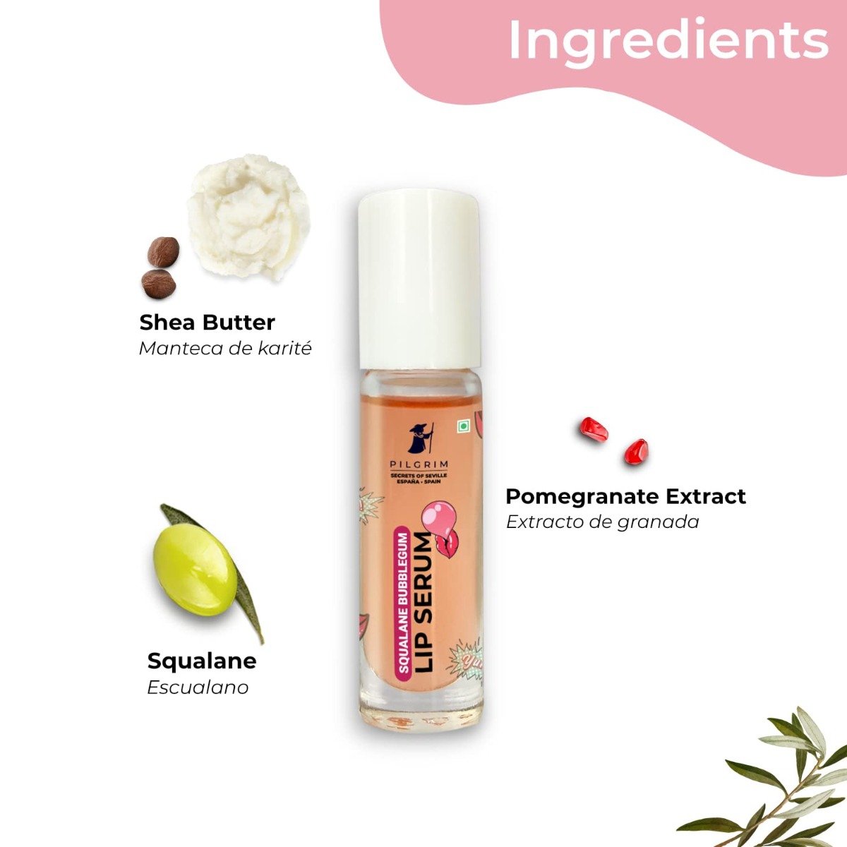 Pilgrim Squalane Bubblegum Lip Serum (6ml)