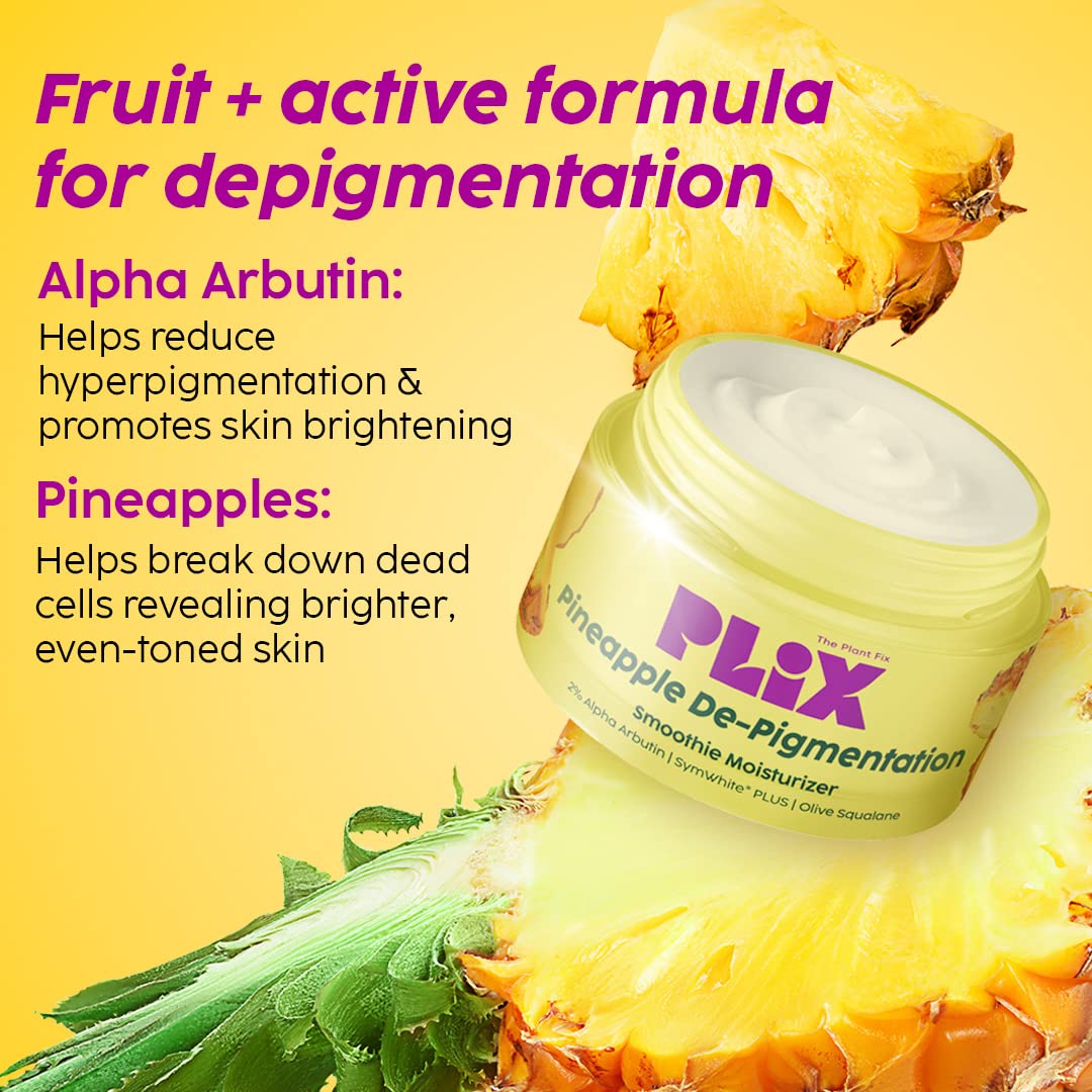 Plix 2% Alpha Arbutin Pineapple Moisturizer With SymWhite PLUS For Hyperpigmentation & Dark Spots (50gm)