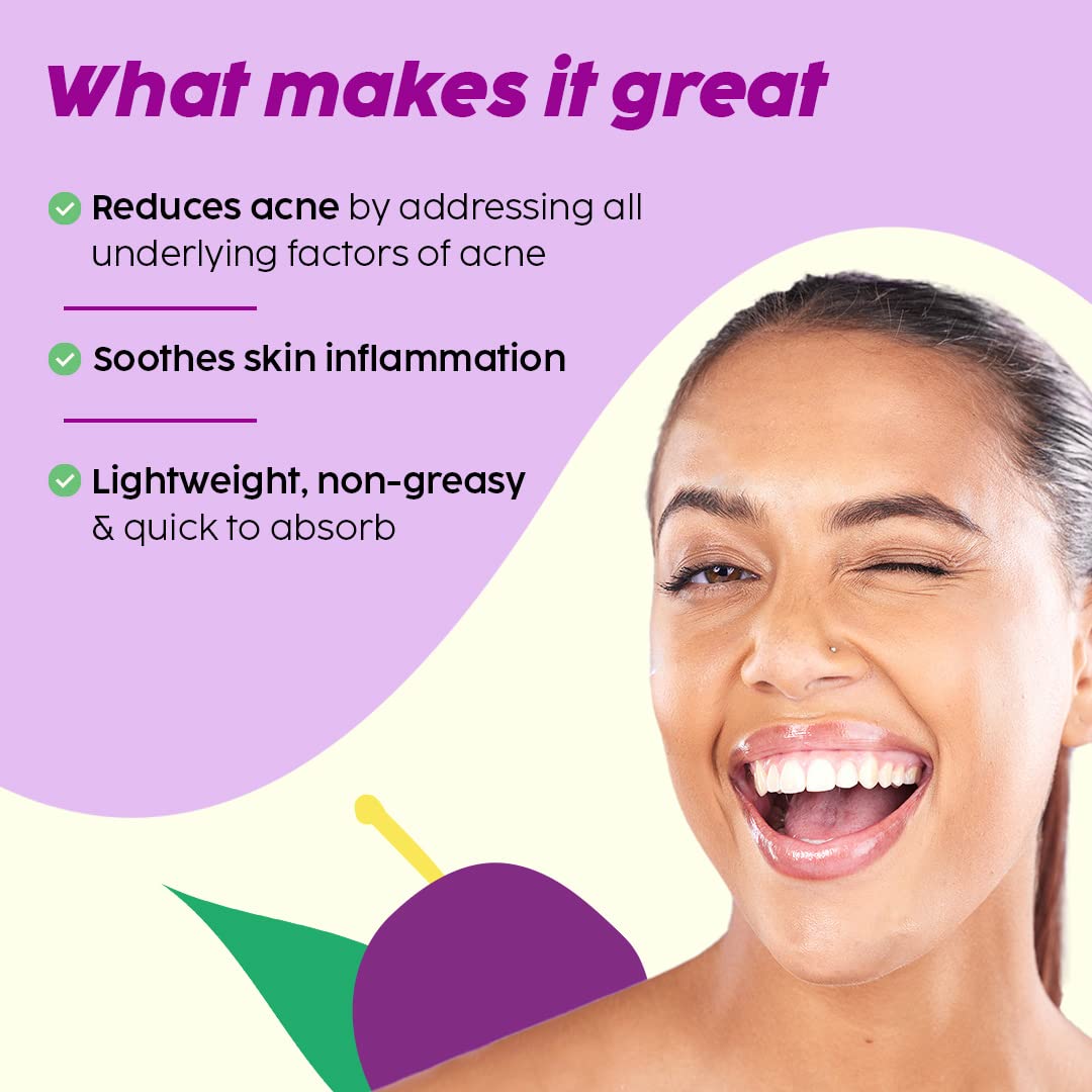 PLIX 2% Niacinamide Jamun Moisturizer to Reduce Pimples for Oily & Acne Prone Skin, With Witch Hazel (30gm)