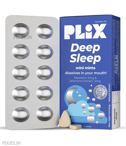 PLIX Deep Sleep with Melatonin, Oral Dissolving 30 Mini Mints for restful sleep, Jatamansi Extracts (30 Mints)