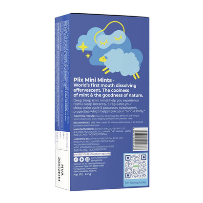 PLIX Deep Sleep with Melatonin, Oral Dissolving 30 Mini Mints for restful sleep, Jatamansi Extracts (30 Mints)