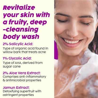 PLIX Jamun Acne Control 2% Salicylic Acid Juicy Body Wash (263ml)