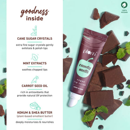 Plum Candy Melts Vegan Lip Scrub - Mint-o-coco (12gm)