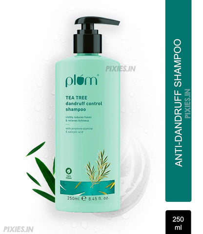Plum Tea Tree Dandruff Control Shampoo, Paraben-Free with Piroctone Olamine (250ml)