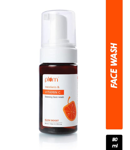 Plum Vitamin C Foaming Face Wash With Mandarin For Glowing Skin & Gentle Cleansing (110ml)