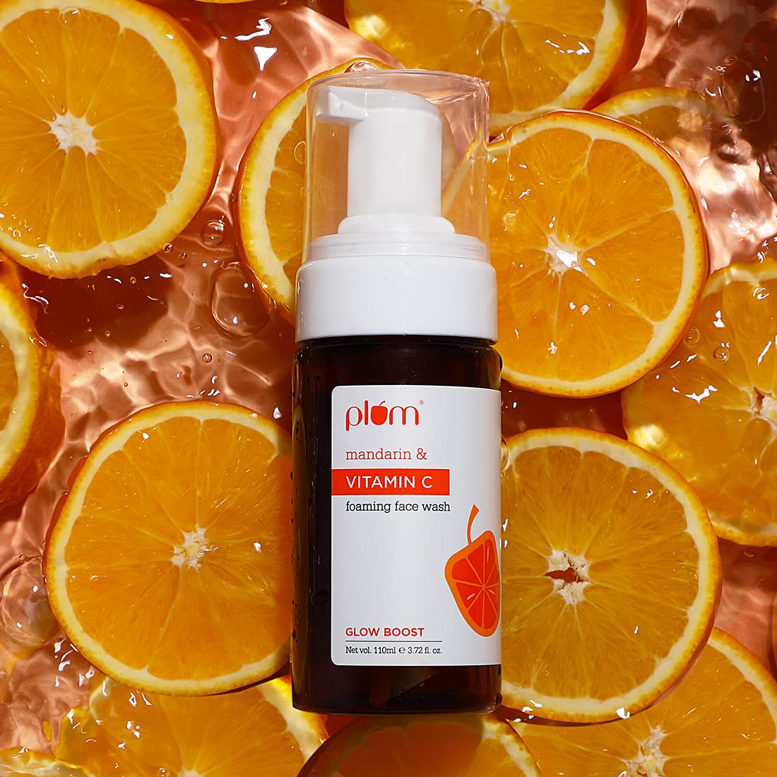 Plum Vitamin C Foaming Face Wash With Mandarin For Glowing Skin & Gentle Cleansing (110ml)