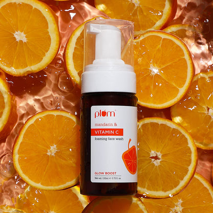 Plum Vitamin C Foaming Face Wash With Mandarin For Glowing Skin & Gentle Cleansing (110ml)