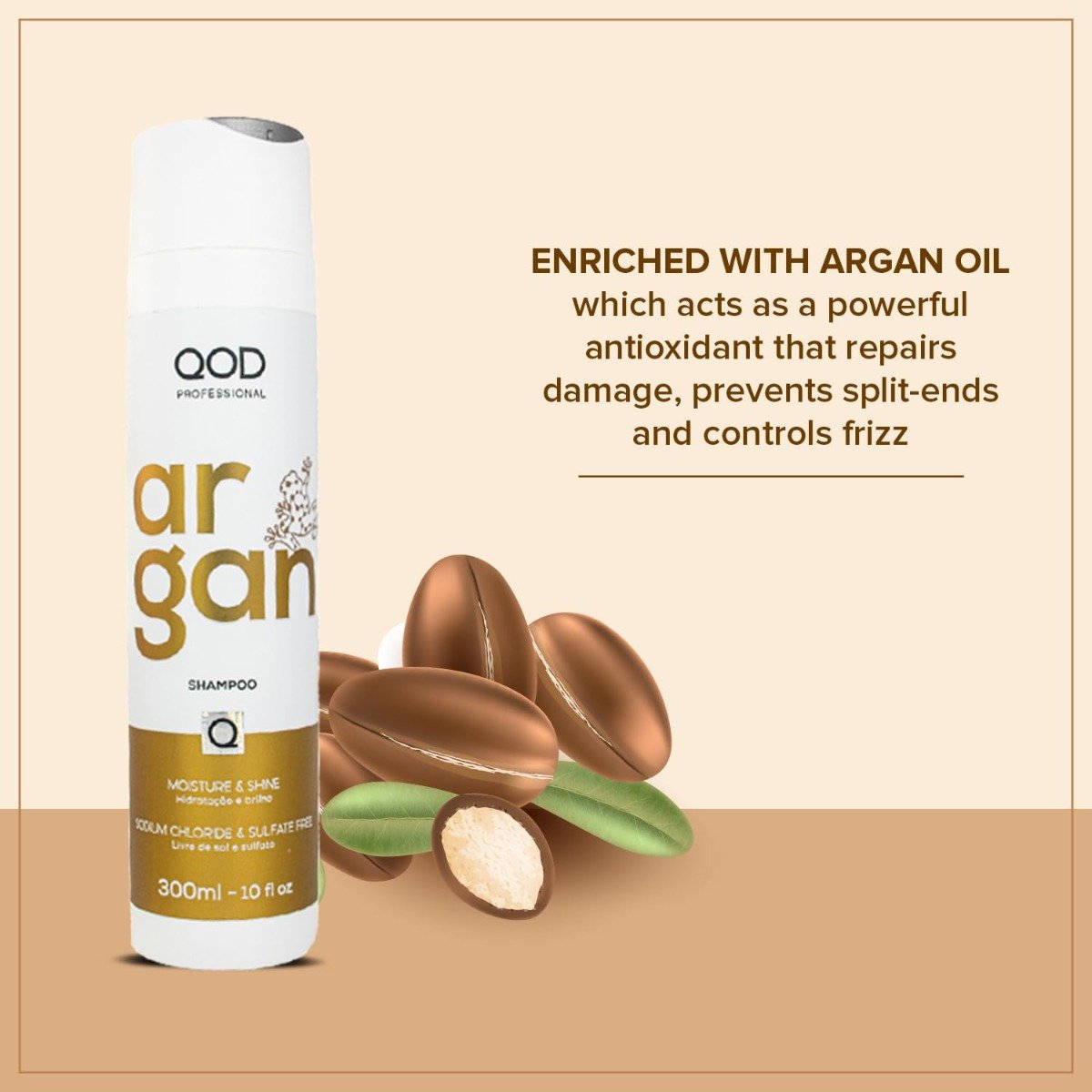 Qod Professional Argan Moisture & Shine Shampoo (300ml)