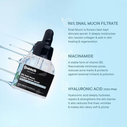 QUENCH 96% Snail Mucin Collagen Boost Serum (30ml)