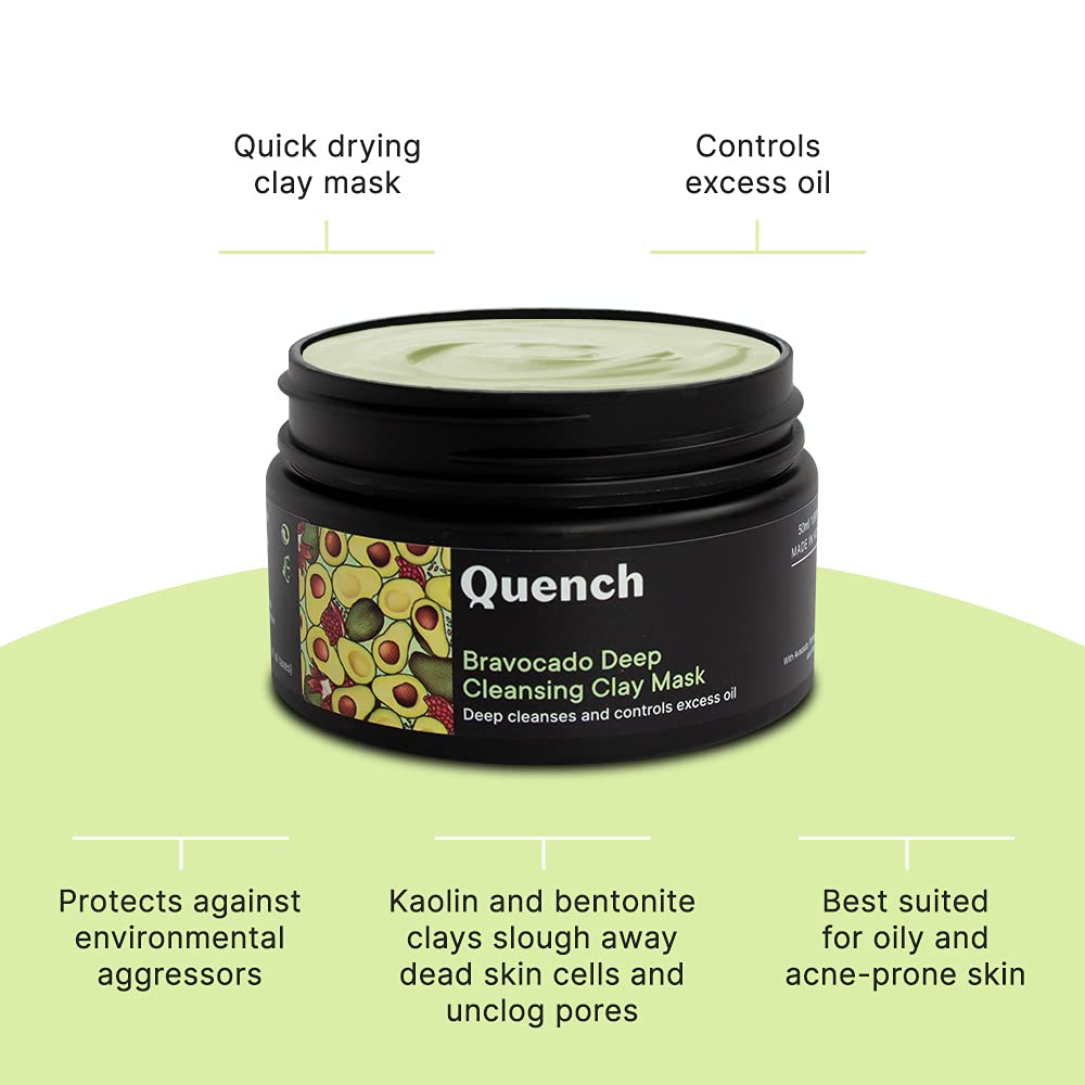 Quench Botanics Bravocado Deep Cleansing Clay Mask (50ml)