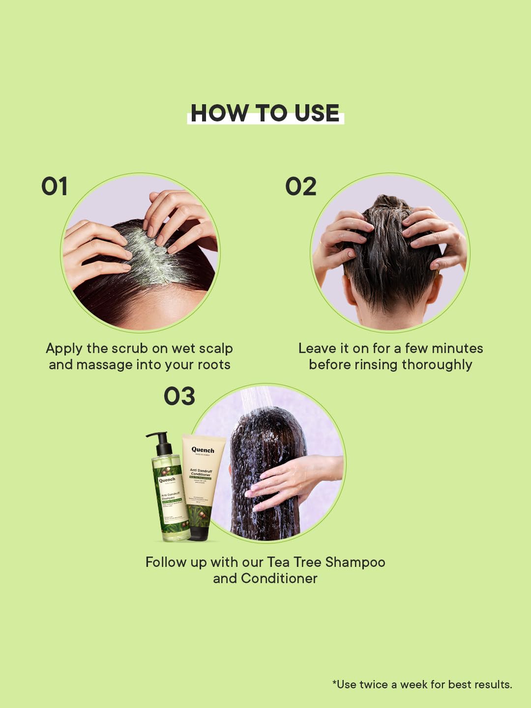 Quench Dandruff Control Scalp Scrub with Tea Tree Extracts (200ml)