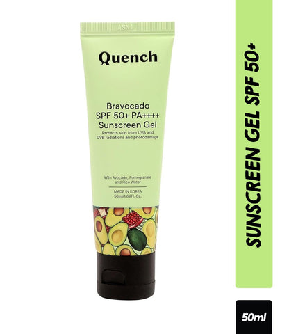 Quench Botanics SPF 50+ PA++++ Sunscreen Gel, Uva & Uvb Sun Protection, Gel-Based Sunscreen (50ml)