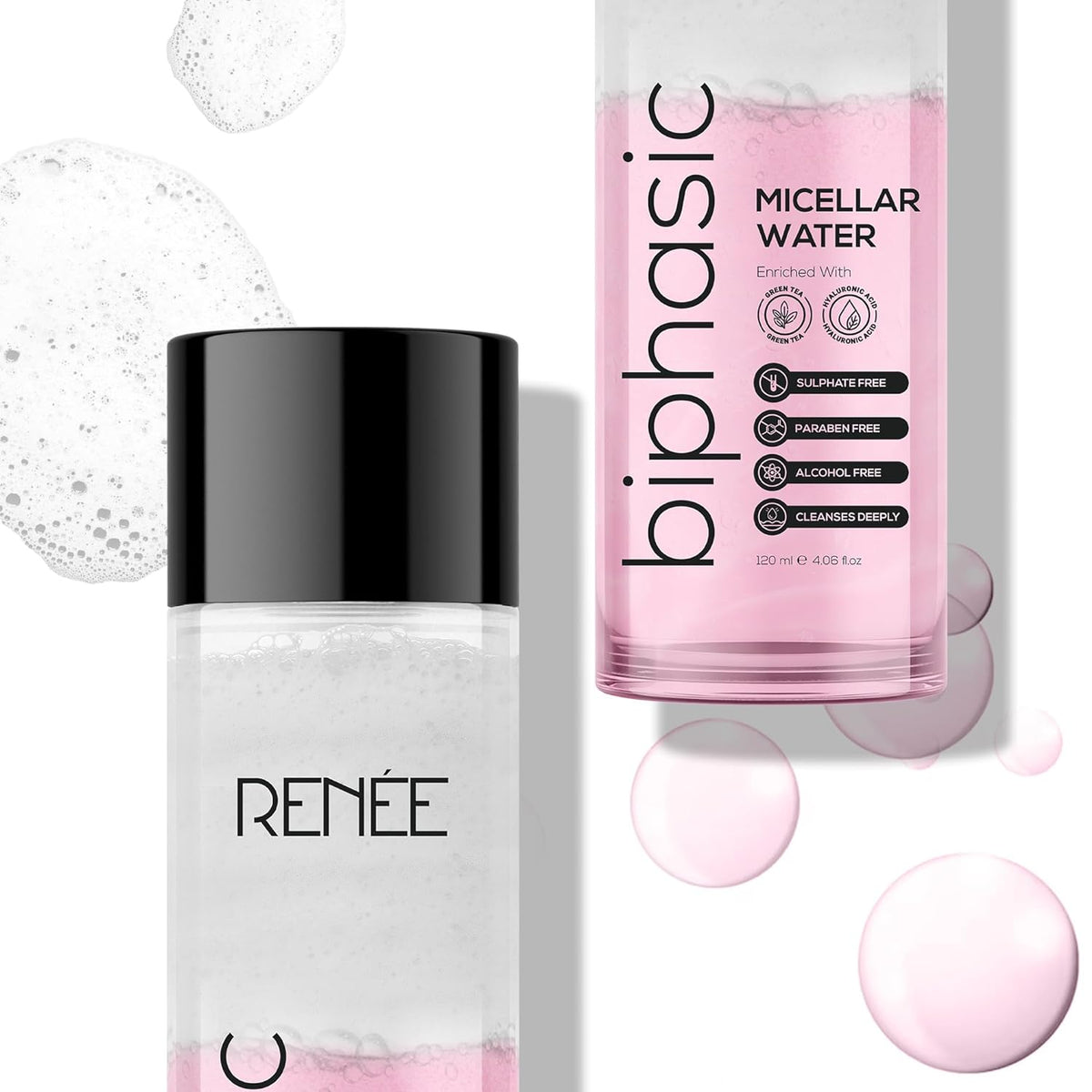 Renee Cosmetics Biphasic Micellar Water, Infused with Green Tea & Nourishing Oils (120ml)