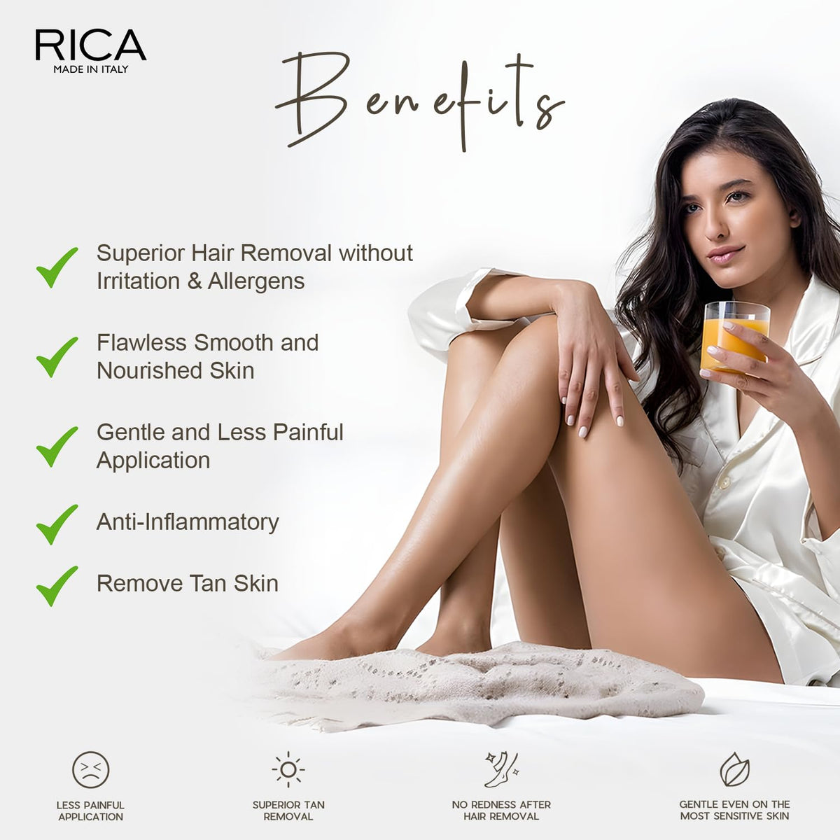 Rica Black Liposoluble Wax for All Skin Types – Contains Vegetable Charcoal and Biological Hemp Oil, Less Redness, Superior Tanning Removal, Moisturising Action on the Skin (800 ml)