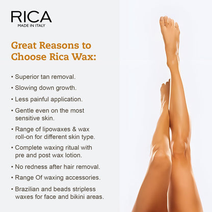 Rica Black Liposoluble Wax for All Skin Types – Contains Vegetable Charcoal and Biological Hemp Oil, Less Redness, Superior Tanning Removal, Moisturising Action on the Skin (800 ml)