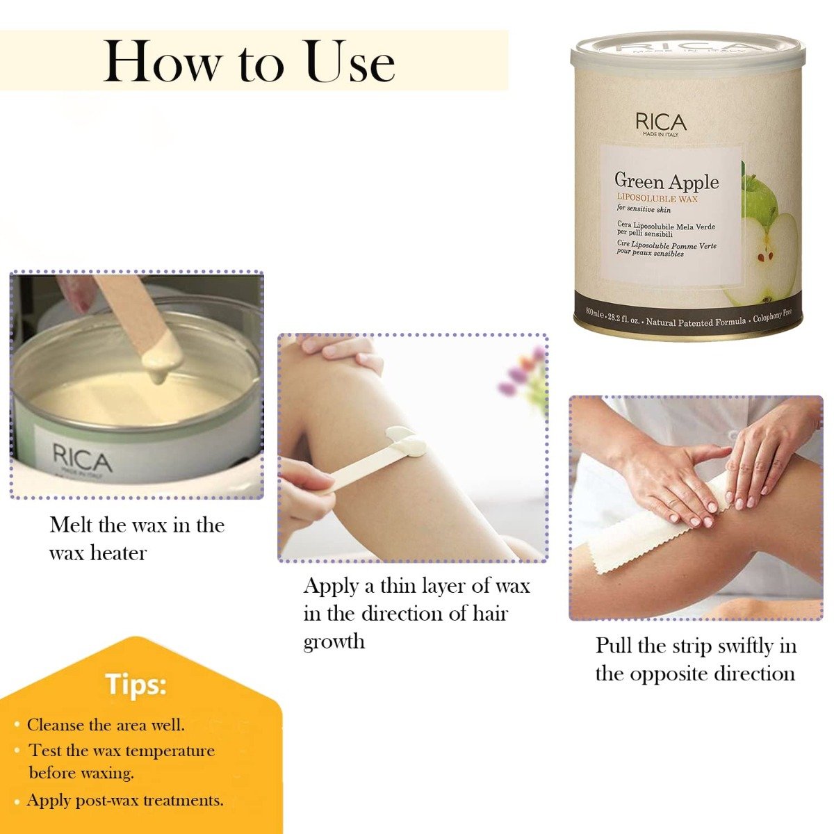 Rica Green Apple Liposoluble Wax (800ml)