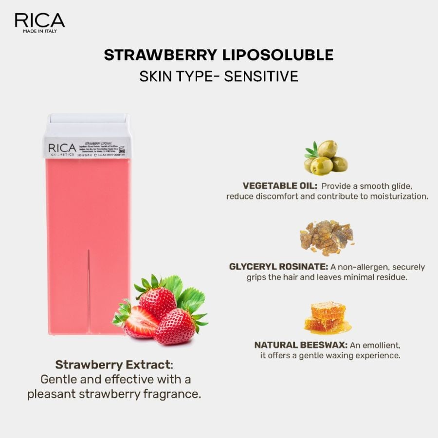 Rica Strawberry Liposoluble Wax Refill (100ml)