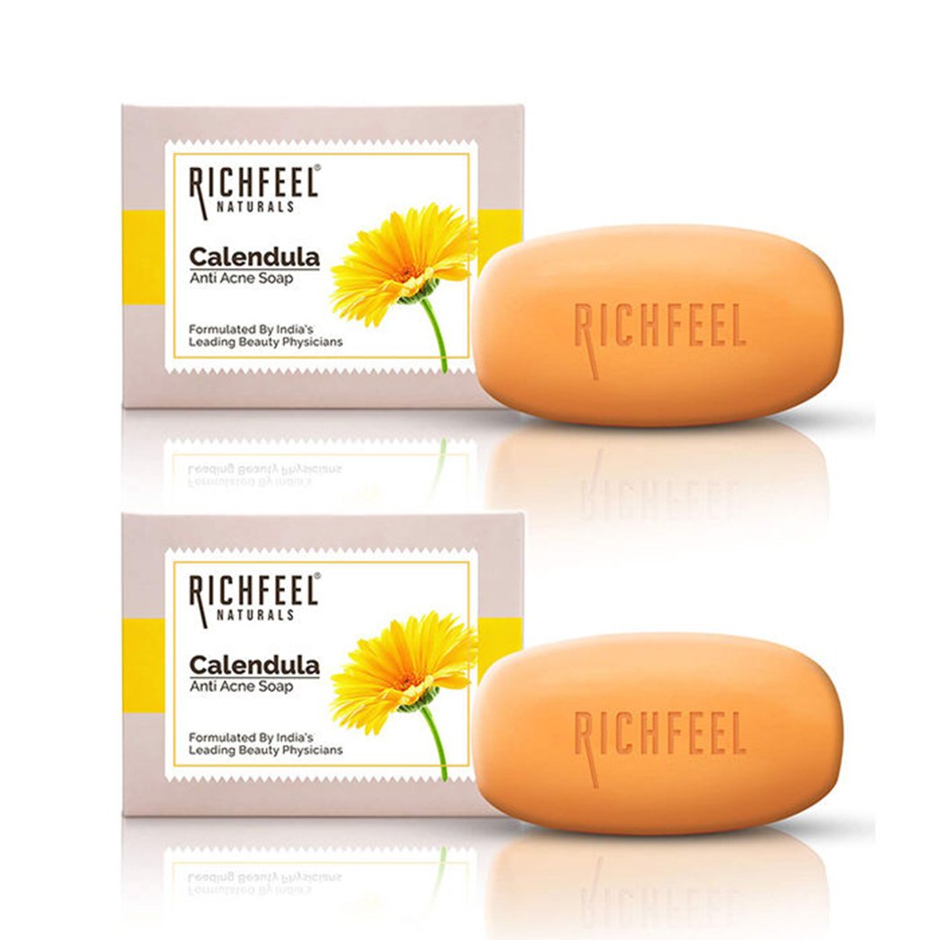 Richfeel Calendula Soap for Acne (75g) - Pack of 2