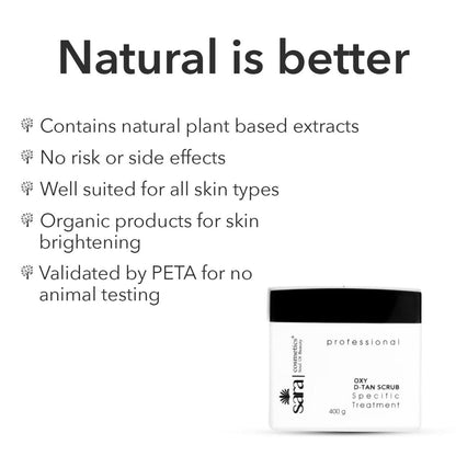 Sara Oxy D-Tan Scrub For Instant Tan Removal & Glowing Skin- De-Tan Face Scrub For All Skin (400gm)