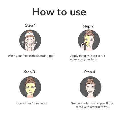 Sara Oxy D-Tan Scrub For Instant Tan Removal & Glowing Skin- De-Tan Face Scrub For All Skin (400gm)