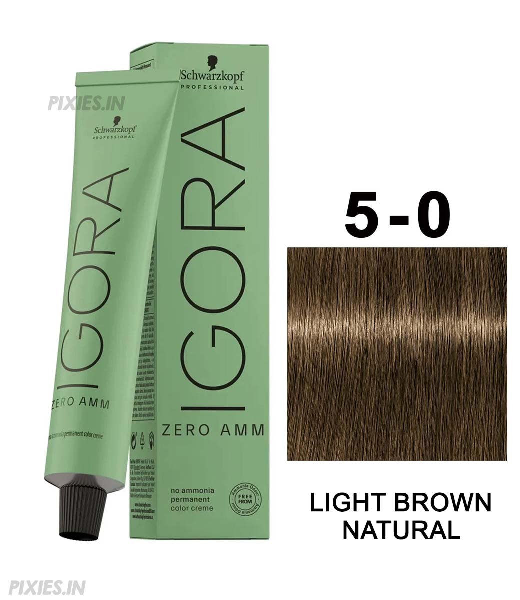 Schwarzkopf Professional Igora Zero AMM Ammonia-Free Color Cream (5-0 Light Brown Natural) (60ml)