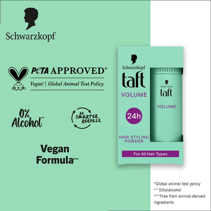 Schwarzkopf TAFT Instant Hair Styling Volume Powder For Fuller Volume & Thickness, Lasts 24 Hours (10gm)