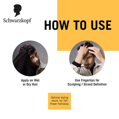 Schwarzkopf Taft Power V12 Hair Gel With Speed Hold Technology, Non-Stick & Easy To Wash Off (150ml)