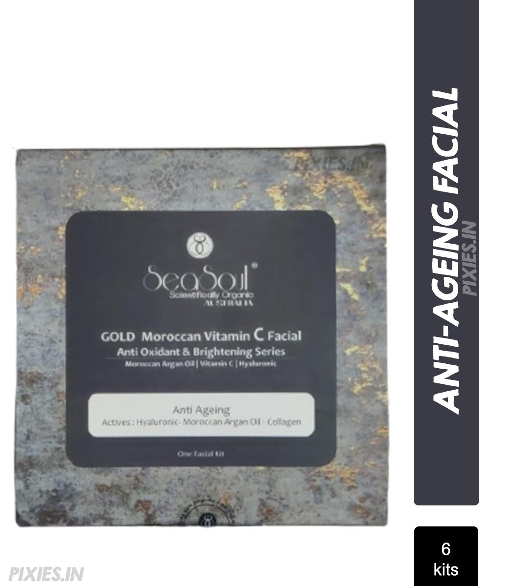 Seasoul Gold Moroccan Vitamin C Facial Anti Oxidant & Brightening Series - Anti Ageing (Pack of 6)
