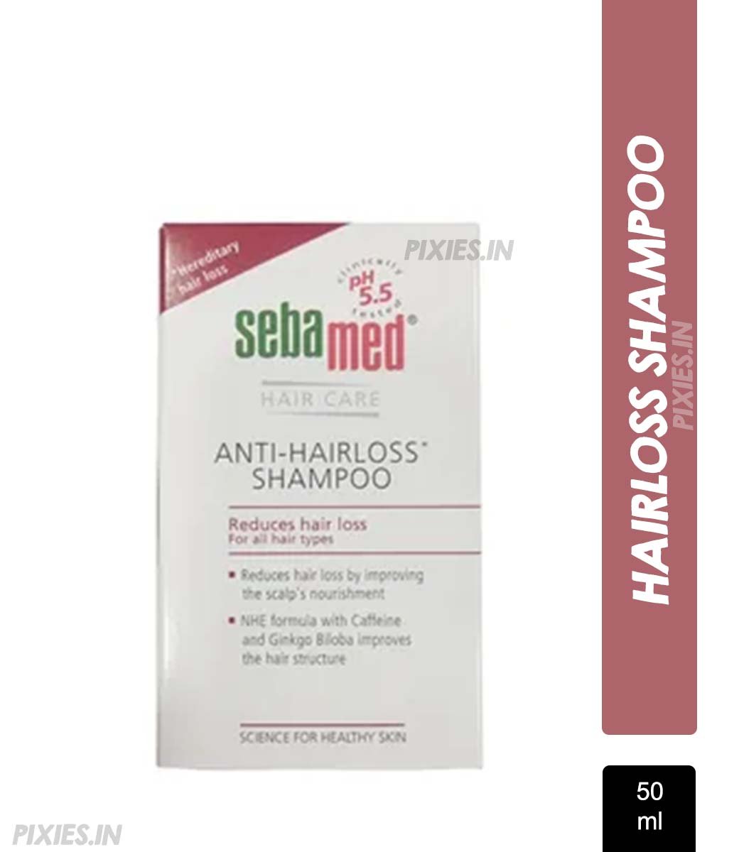 Sebamed Anti- Hairloss Shampoo, PH 5.5, Reduces Hairloss, Caffeine & Gingko Biloba, All Hair Types (50ml)