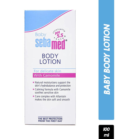 Sebamed Baby Body Lotion, PH 5.5, Camomile & Allantoin, Dermatalogically Tested, Sensitive Skin (100ml)