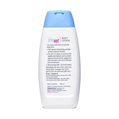 Sebamed Baby Body Lotion, PH 5.5, Camomile & Allantoin, Dermatalogically Tested, Sensitive Skin (100ml)