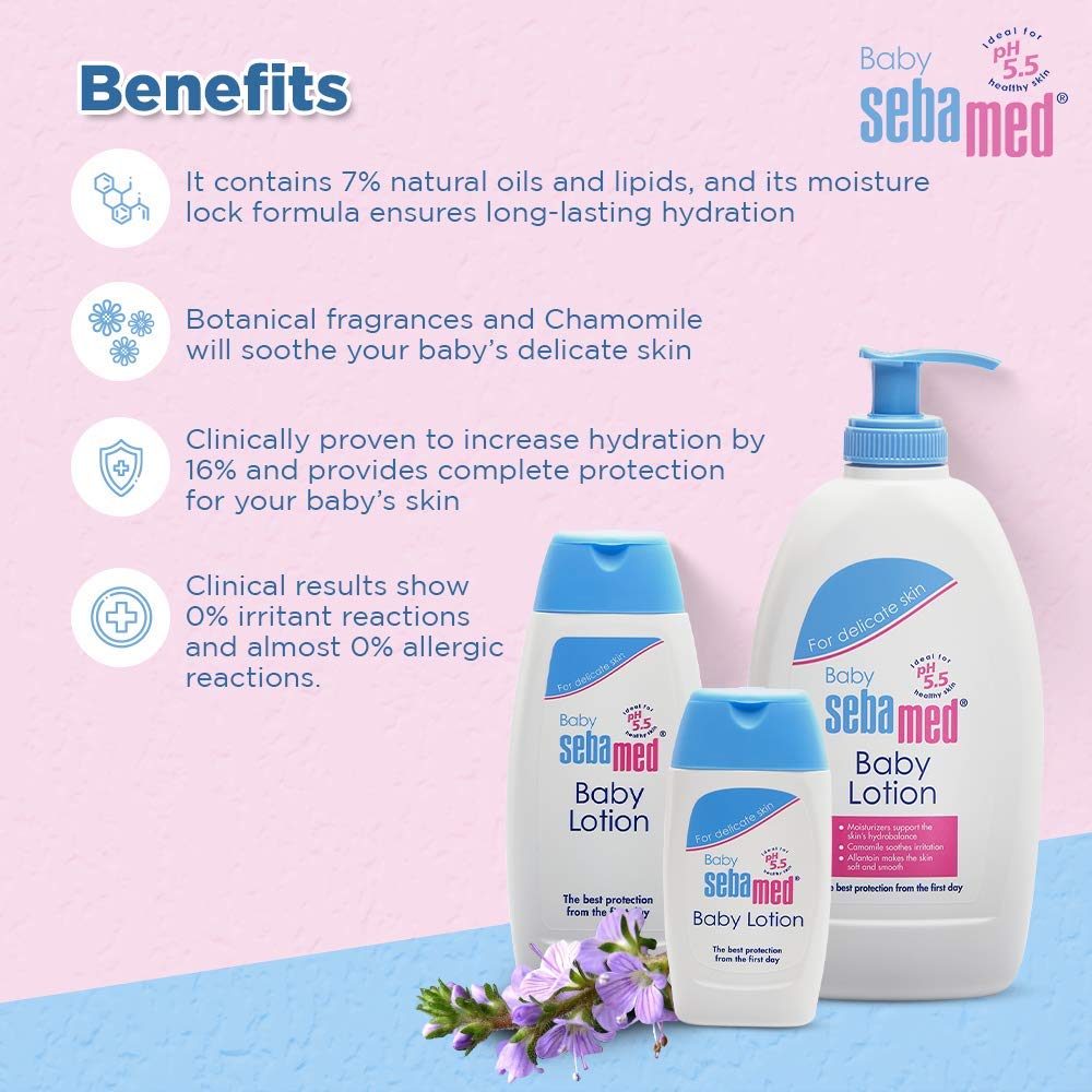 Sebamed Baby Body Lotion, PH 5.5, Camomile & Allantoin, Dermatalogically Tested, Sensitive Skin (400ml)