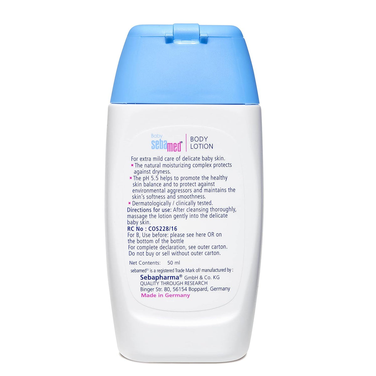 Sebamed Baby Body Lotion, PH 5.5, Camomile & Allantoin, Dermatalogically Tested, Sensitive Skin (50ml)