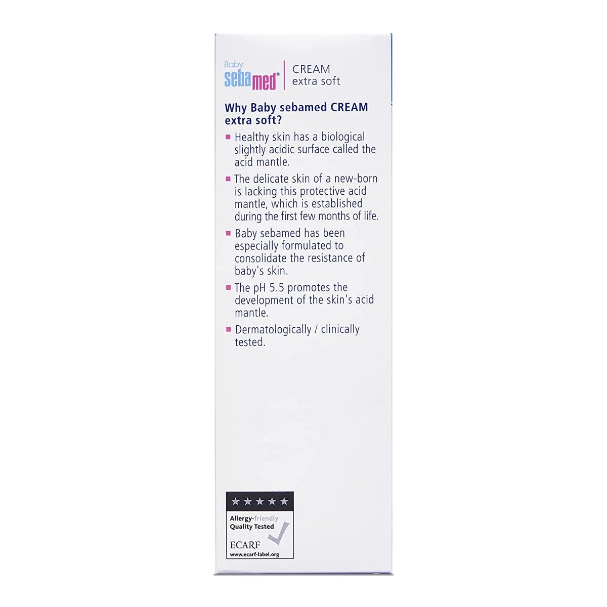 Sebamed Baby Cream Extra Soft, PH 5.5, Panthenol And Jojoba Oil, Clinically Tested, ECARF Approved (200ml)