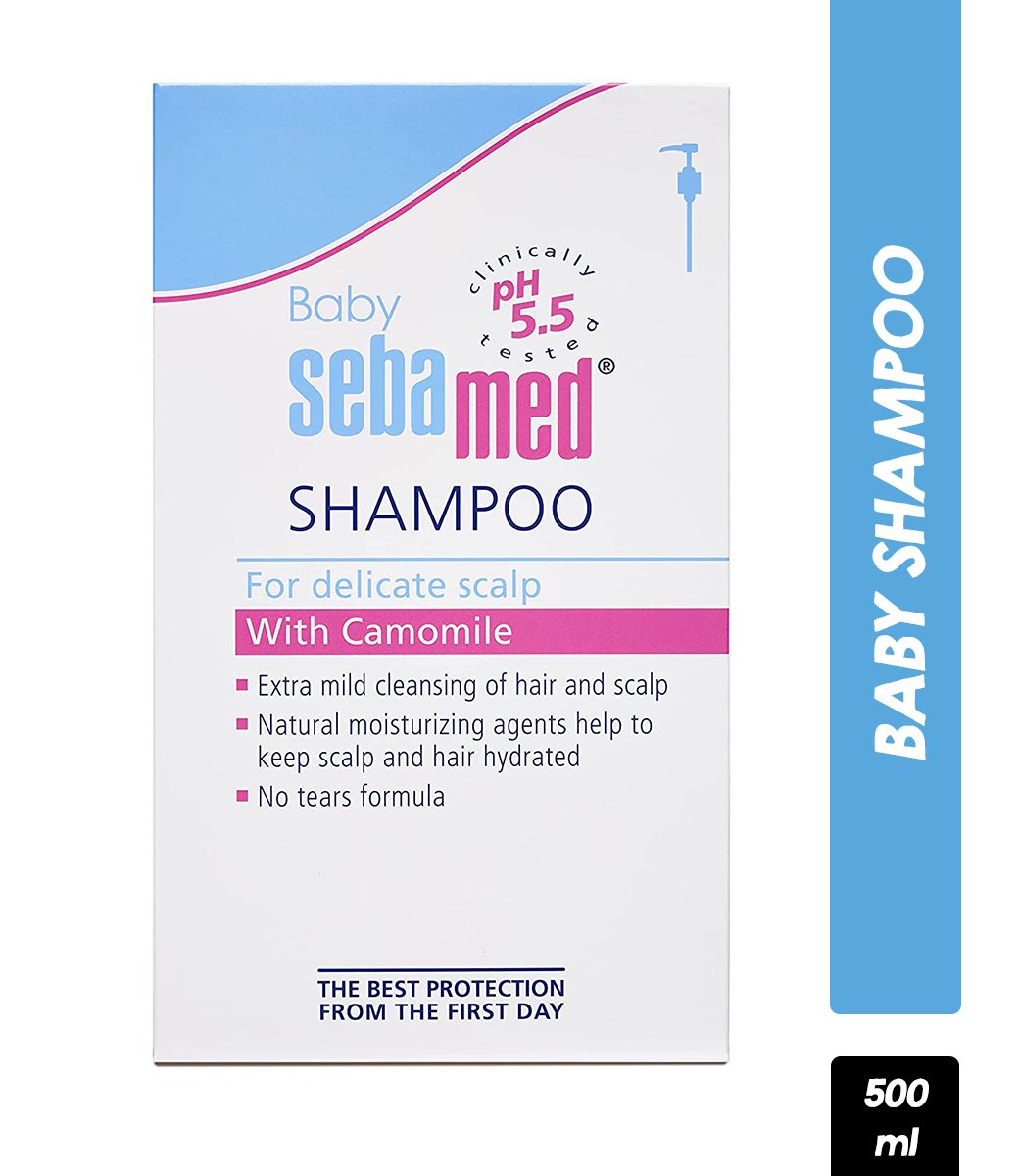 Sebamed Baby Shampoo, PH 5.5, Camomile, Natural Moisturisers, No Tears Formula, For Delicate Scalp (500ml)