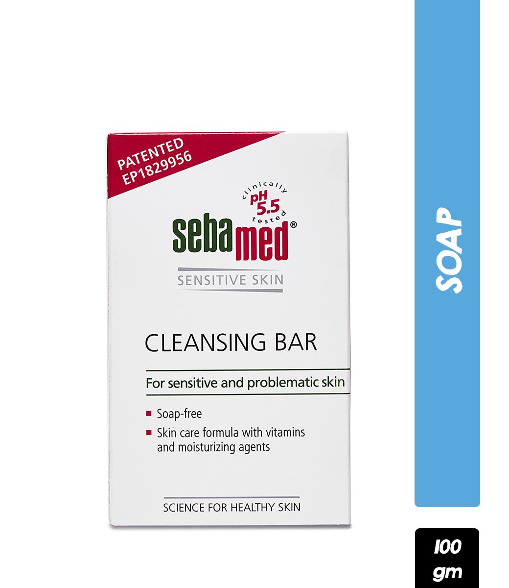 Sebamed Cleansing Bar, PH 5.5, Soap-Free,Normal-Oily Skin,With Vitamins & Moisturizing Agents (100g)