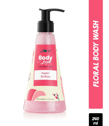 Plum Bodylovin' Feelin' So Rose Shower Gel, Rose Fragrance, Non-drying, All Skin Types (240ml)