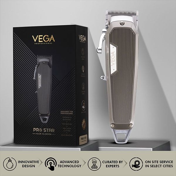 Vega Professional Pro Star Cord/Cordless Wedge Blade Hair Clipper (VPPHC-04)