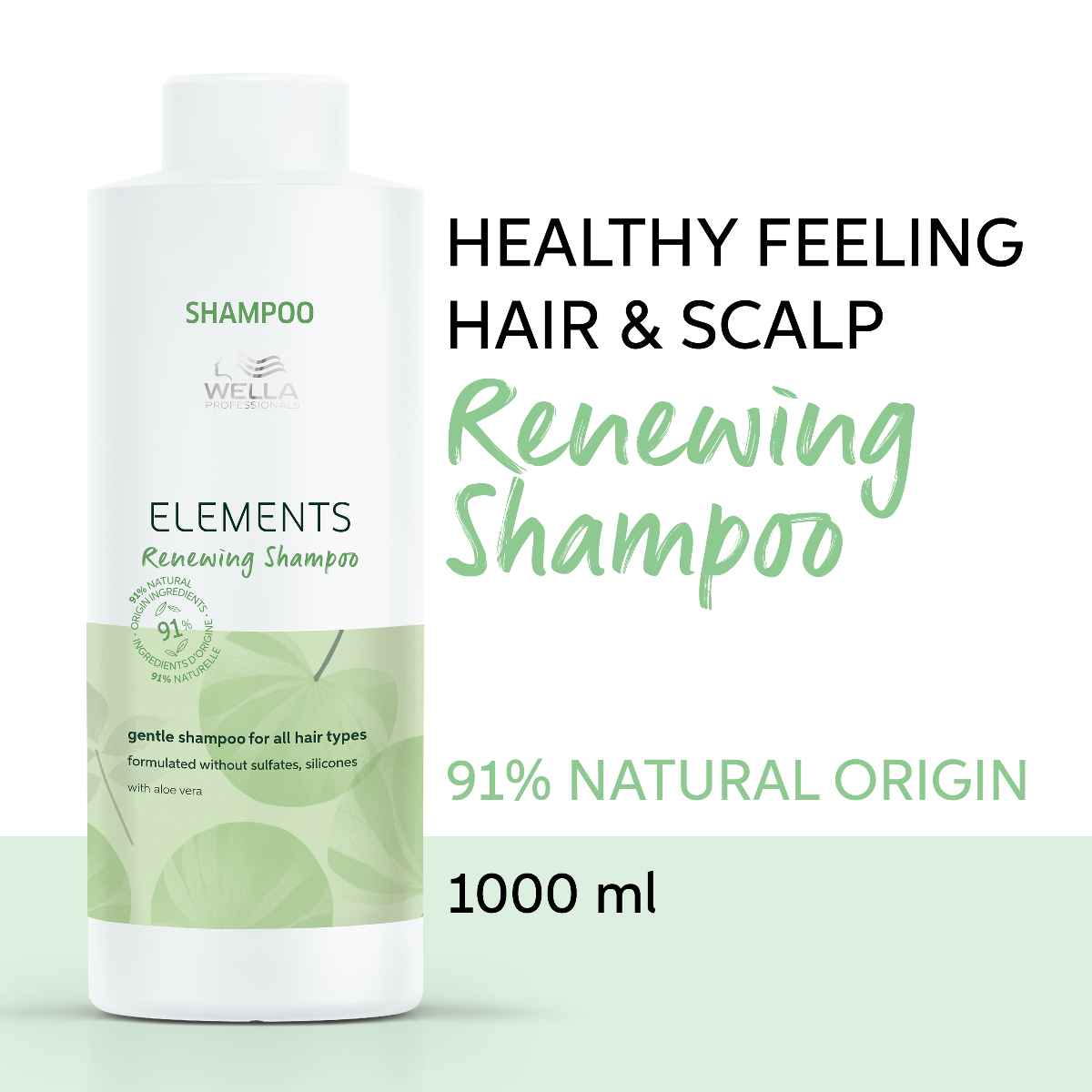 Wella Professionals Elements Renewing Shampoo Zero Sulfates-Dermatologically Tested) (1000ml)